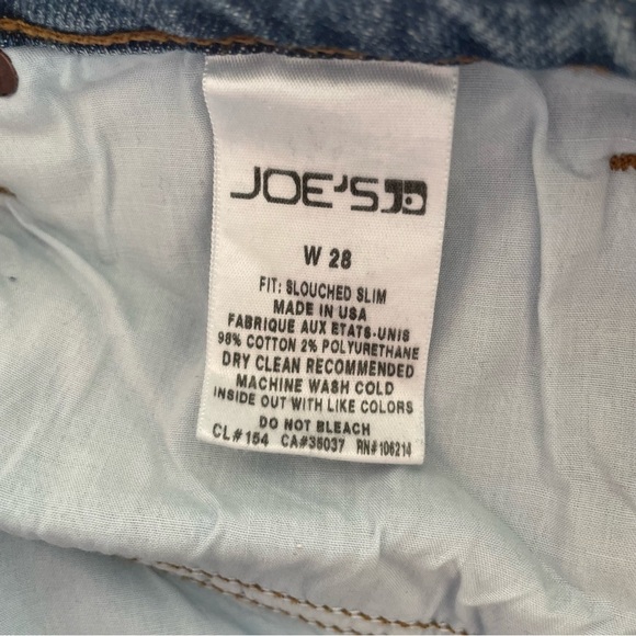 Joe's Jeans Gessa Blue Distressed Slouched Slim Denim Jean KSYGSA5547 EUC Sz 28 - Picture 8 of 10